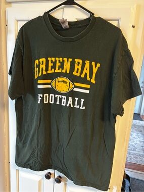 Gildan Dark Green Tee with Yellow Graphic